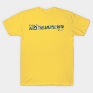 Greetings from Rio de Janeiro in Brazil Vintage style retro souvenir T-Shirt